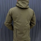 Зимовий чоловічий Костюм SoftShell на флісі / Водонепроникний Комплект Куртка з капюшоном + Штани хакі розмір M - зображення 5