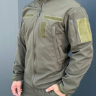 Мужская Куртка Softshell с Флисовой подкладкой олива / Демисезонная верхняя одежда размер 3XL - изображение 5
