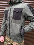 Чоловіча куртка з капюшоном Soft Shell WindStopper у кольорі олива розмір M - зображення 8