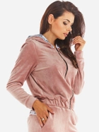 Bluza damska rozpinana streetwear welurowa Awama A373 212885 XL Różowa (5902360550964) - obraz 3