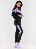 Спортивні штани Awama A498 1419343 XL Black/Violet (5902360568402) - зображення 7