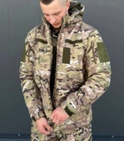 Військова тактична форма софтшелл (Soft Shell) мультикам, тепла демісезонна форма костюм Мультикам Softshell демісезонна військова форма Multicam XXXL - зображення 9