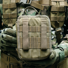 Подсумок аптечка быстрого сброса, сумка для аптечки военная аптечка тактическая Водонепроницаемая Cordura 1000d Койот - изображение 5