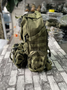 Тактичний рюкзак на 55 л з підсумками B08 Оливковий 55х40х25 см - изображение 2