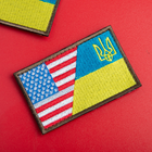 Шеврон на липучке флаг Украина и США 5,3х8,4 см - изображение 2