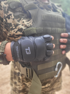 Перчатки тактические полевые кожаные без пальцев для силовых структур TACTIGEAR PS-8801 Patrol Black M (OPT-6991) - изображение 8