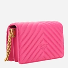 Torebka crossbody damska ze skóry naturalnej Pinko Love Click Mini Shoulder Bag 100067A0GK Różowa (8057769088284) - obraz 3