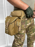 Тактическая сумка на бедро военная сумка на ногу койот песочная - изображение 2