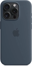 Панель Apple MagSafe Silicone Case для Apple iPhone 15 Pro Storm Blue (MT1D3) - зображення 4
