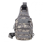 Сумка через плечо мужская тактическая слинг Protector Plus 202X-Molle армейский однолямочный мини-рюкзак, нагрудный Серый пиксель - изображение 2