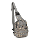 Сумка через плечо мужская тактическая слинг Protector Plus 202X-Molle армейский однолямочный мини-рюкзак, нагрудный Серый пиксель - изображение 3