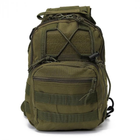 Сумка через плечо мужская тактическая слинг Protector Plus 202X-Molle армейский однолямочный мини-рюкзак, нагрудный Олива - изображение 4