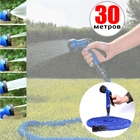 Шланг садовый поливочный Magic hose Xhose 30 метров и насадка-распылитель синего цвета с мощным интенсивным распылением