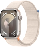 Smartwatch Apple Watch Series 9 GPS 45mm Starlight Aluminium Case with Starlight Sport Loop (MR983) - obraz 1