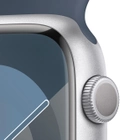 Smartwatch Apple Watch Series 9 GPS 45mm Silver Aluminium Case with Storm Blue Sport Band - S/M (MR9D3) - obraz 3