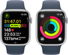 Smartwatch Apple Watch Series 9 GPS 45mm Silver Aluminium Case with Storm Blue Sport Band - S/M (MR9D3) - obraz 8