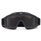 Тактические защитные очки Сombat со сменными линзами (3 шт.) Черная - изображение 7