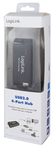 USB-хаб Logilink на 4 USB 2.0 порти з блоком живлення чорний (4052792004410) - зображення 4