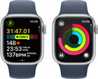 Smartwatch Apple Watch Series 9 GPS + Cellular 41mm Silver Aluminium Case with Storm Blue Sport Band - M/L (MRHW3) - obraz 8