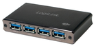 USB Hub Logilink na 4 porty USB 3.0 z zasilaczem czarny (4052792043662) - obraz 1