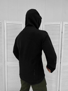 Чоловіча чорна флісова кофта з капюшоном розмір 3XL - зображення 4