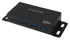 USB-хаб Logilink на 4 USB 3.0 порти з блоком живлення чорний (4052792000948) - зображення 1