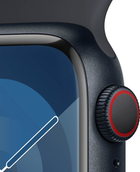Smartwatch Apple Watch Series 9 GPS + Cellular 41mm Midnight Aluminium Case with Midnight Sport Band - S/M (MRHR3) - obraz 3