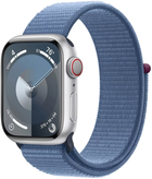 Smartwatch Apple Watch Series 9 GPS + Cellular 41mm Silver Aluminium Case with Winter Blue Sport Loop (MRHX3) - obraz 1