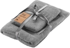 Набор 2 махровых полотенца Ardesto для ванной 50х90+70х140 см Lotus Серый (ART2357SG) - изображение 1