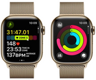 Смарт-годинник Apple Watch Series 9 GPS + Cellular 45mm Gold Stainless Steel Case with Gold Milanese Loop (MRMU3) - зображення 7