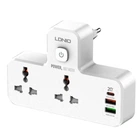 Сетевой фильтр в розетку с LED Ночником LDNIO SC2311 (2 универсальные розетки, 2USB, Type-C PD 20w, 2500W, евро вилка, 3A, быстрая зарядка) - Белый