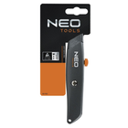 Ніж Neo Tools, трапецієподібне лезо 18мм, корпус металевий, 155мм - изображение 3