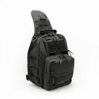 Нагрудная Сумка-Слинг на 8 л черная / Рюкзак однолямный Cordura 1000D 53 х 22 х 18 см - изображение 3