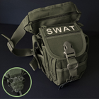 Тактическая сумка на бедро SILVER KNIGHT Военная 28 х 27 см Нейлон Оксфорд 900D Оливковый (TY-229) - изображение 1
