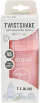 Butelka do karmienia antykolkowa Twistshake z silikonowym smoczkiem 180 ml różowa (7350083122490) - obraz 6