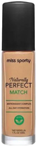 Тональна основа Miss Sporty Naturally Perfect Match 160 Vanilla 30 мл (3616303417611) - зображення 1