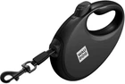 Повідець-рулетка для собак WAUDOG R-leash з контейнером для пакетів світловідбивна стрічка M до 20 кг 5 м Чорний (26281Collar)