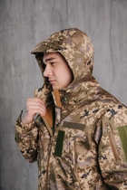 Водонепроникна Куртка піксель чоловіча тактична Soft shell демісезонна (на блискавці з капюшоном) XL - зображення 6