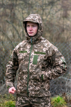 Водонепроникна Куртка піксель чоловіча тактична Soft shell демісезонна (на блискавці з капюшоном) XL - зображення 10