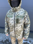 Водонепроникна Куртка Піксель чоловіча тактична Soft shell демісезонна (на блискавці з капюшоном) M - зображення 7