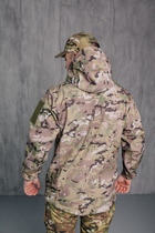Куртка мужская Водонепроницаемая тактическая Soft shell мультикам (на молнии с капюшоном) Мультикам XL - изображение 5
