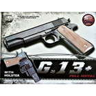 G13+ Страйкбольный пистолет Galaxy Colt M1911 Classic с шариками и кобурой. Детский черный пистолет с пластиковыми шариками - изображение 1
