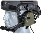 Навушники тактичні активні Earmor EM-M32H-M3-FG for Helmet-Mount Olive - зображення 2