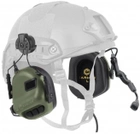 Навушники тактичні активні Earmor EM-M32H-M3-FG for Helmet-Mount Olive - зображення 5