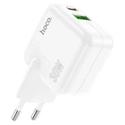 Зарядний пристрій МПЗ HOCO C111A Lucky dual-port PD30W+QC3.0 charger White