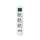 Колодка 3 гнезда с/з, с выключателем и USB зарядкой LEZARD Letitia 721-0300-302U