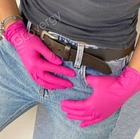 Перчатки нитриловые Medicom SafeTouch Advanced Magenta размер XS ярко розового цвета 100 шт - изображение 2