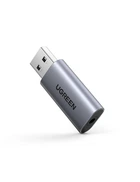 Внешняя звуковая карта UGREEN CM383 Audio Adapter USB 2.0 to 3.5mm Grey (80864)