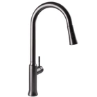 Смеситель для кухни с выдвижным изливом Globus Lux ALPEN SBT1-2033-GP однорычажный, нержавейка, графит