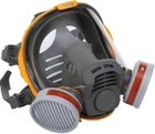 Противогаз MILLA Panarea Twin с двумя фильтрами А1 полнолицевая защитная маска от газов и паров/пыли, черная - изображение 1